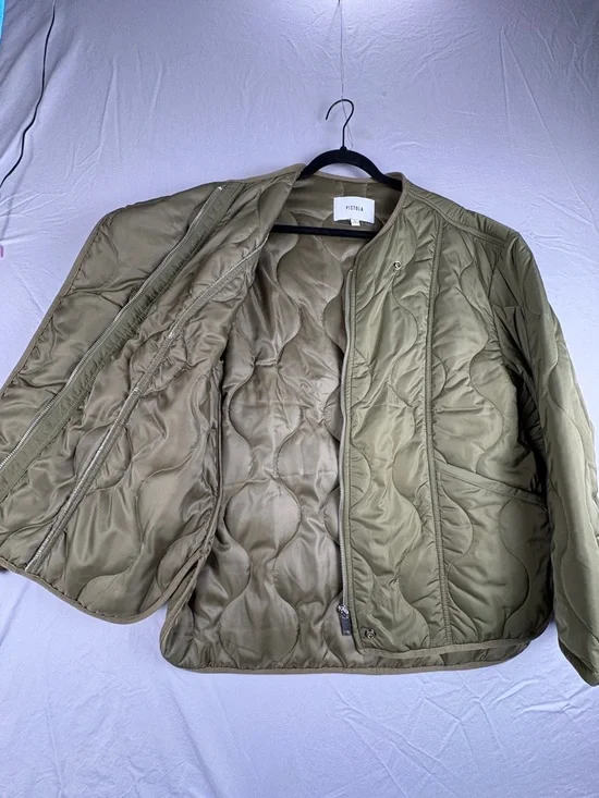 Pistola Quilted Jacket Women’s Medium Olive Green Snap Lightweight Liner Coat - Picture 4 of 5